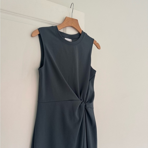 Nordstrom Rack brand women’s gray blue twist front midi sleeveless dress SMALL - Picture 2 of 6